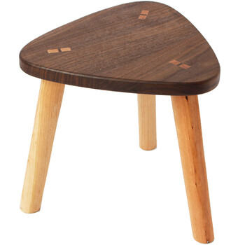 小板凳北欧现代简约家用黑胡桃实木凳子三角时尚创意矮凳客厅 三角凳