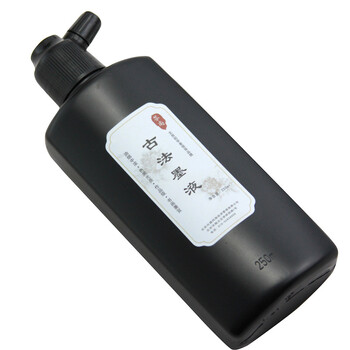 芬尚mz1501文房四宝 古法油烟墨汁 学生毛笔书法国画作品级油烟墨液250ml 油烟中浓色泽黑亮