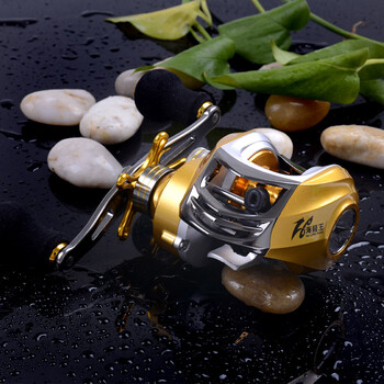 海龙王 19轴水滴轮路亚轮鱼线轮左右手磁力刹车打黑筏钓轮渔轮土豪金