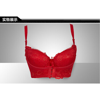 a杯精油水袋立挺三排扣b杯按摩文胸罩 红色 80b