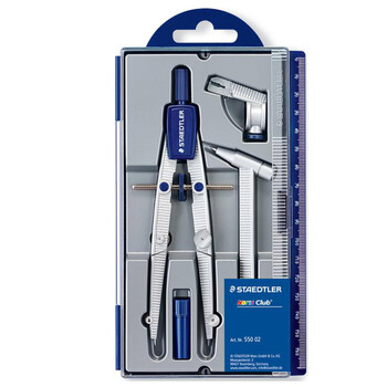 施德楼(STAEDTLER)中车圆规 精准工程绘图工具套装 金属机械制图学生考试用铅芯夹笔两用款配延长器550-02 施德楼(STAEDTLER)中车圆规 精准工程绘图工具套装 金属机械制图学生考试用铅芯夹笔两用款配延长器550-02