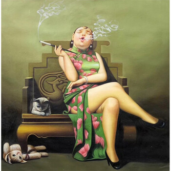 布面油画拍卖已结束06谢海燕《悠闲生活》  布面油画06黄晓玉