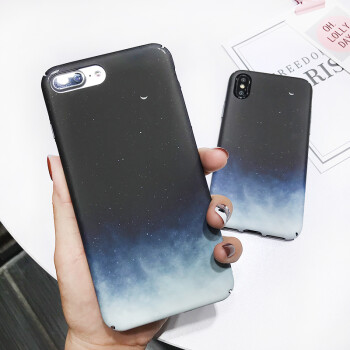 文艺梦幻星空渐变苹果8plus手机壳iphonex创意硬壳7p简约男女款6s