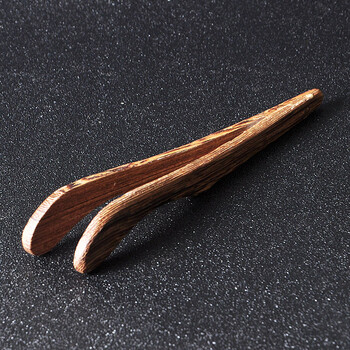 实木茶杯夹茶道零配件茶镊子黑檀木茶夹鸡翅木茶杯镊子红木杯洗夹