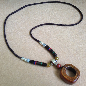 隐梵复古牦牛骨吊坠毛衣链秋冬长款挂饰配饰品菩提子佛珠项链挂链男女