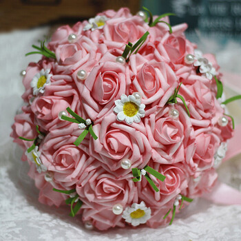 倾阑 手捧花 新娘仿真手捧花 结婚婚礼 婚庆拍摄道具 手捧花球 浅粉色