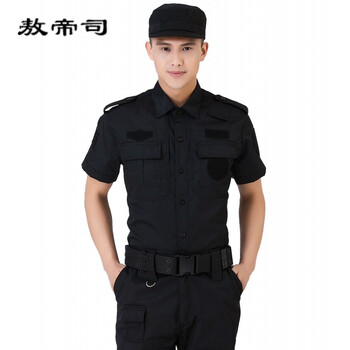 特警武警服保安制服作训服短袖黑色男夏装单上衣保安服春秋套装长袖