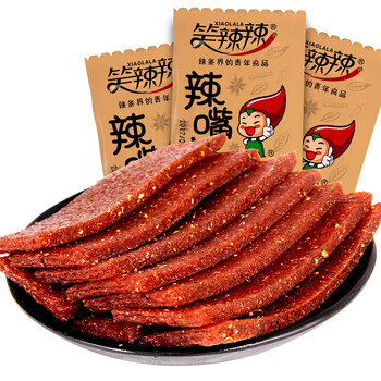 新款笑辣辣辣嘴条30袋整盒 麻辣素食面筋辣条片儿时零食小吃品 30袋整