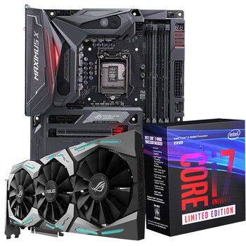 英特尔(intel) 酷睿i7-8086k 盒装 搭配华硕m10f 猛禽gtx1080 o11g