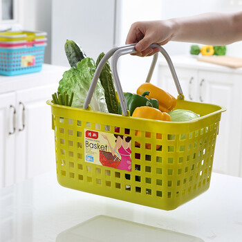 大号塑料手提篮子 购物篮菜市场买菜洗菜篮厨房脏衣篮整理收纳篮 满3
