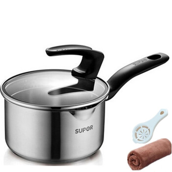 
                                        苏泊尔（SUPOR） 苏泊尔 ST16J1巧立系列不锈钢复底奶锅辅食锅16CM电磁炉通用                