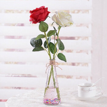 萌碎仿真花假花玫瑰花单束绢花套装小摆件装饰品客厅室内餐桌茶几摆设