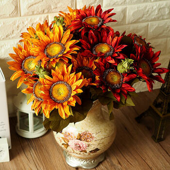 仿真花摆设装饰摆件卧室花瓶花束花卉管道创意绢花干花工艺品室内花器