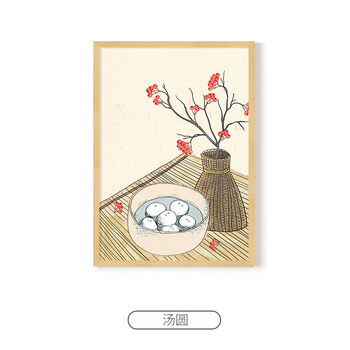 电表箱装饰画现代简约总开关弱电源箱装饰盒竖款客厅配电箱画 ;汤圆