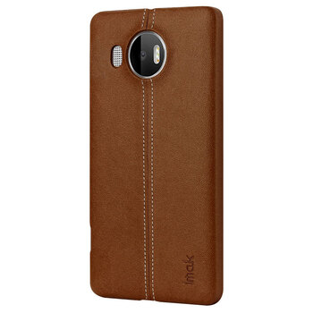 imak 手机壳保护套 适用于 微软 lumia 950xl 睿翼皮套-棕色-壳膜套装