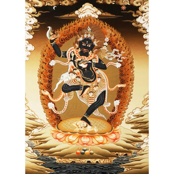 黑忿怒母画像 相纸塑封 密宗 唐卡 图片 佛像画 6寸相纸塑封