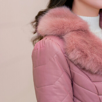 伊索琳2015冬季女装外套棉衣女棉服新款大毛领皮衣潮韩版 黑 色 L