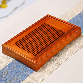 常生源 茶盘茶托 实木功夫茶盘 枣木储水抽屉式茶台茶海 鸿运茶盘