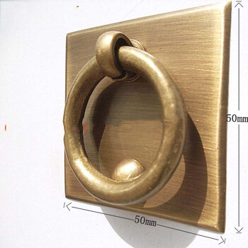 铜拉手/抽屉衣柜门拉手/方形拉手/古典铜把手/简洁中式拉手 古铜色【