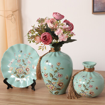 欧式客厅创意陶瓷花瓶电视酒柜装饰品家居摆件房间的小饰品工艺品 2
