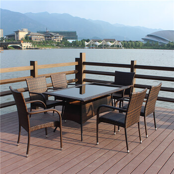 藤椅户外桌椅庭院花园阳台露天室外咖啡厅藤编休闲家具组合五件套 6