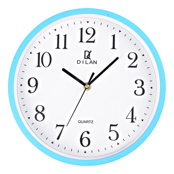 静音挂钟客厅个性钟表现代简约钟时尚石英钟圆形时钟创意挂表 天空蓝