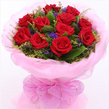 生日11朵红粉白香槟玫瑰花束柳州市城中鱼峰柳南区鲜花店同城速递 11
