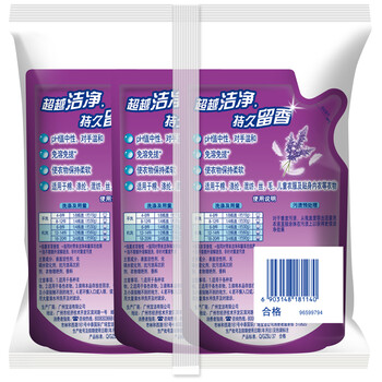 
                                        
                                                            汰渍 洁净薰香洗衣液（薰衣草香）500g*3/袋                