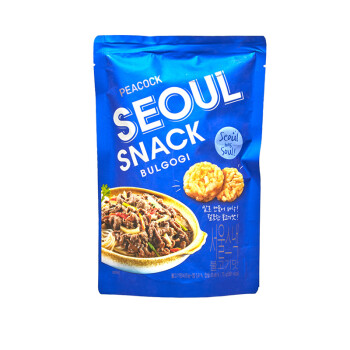 韩国直邮 Peacock 休闲零食首尔烤肉味小吃75g 大米酥饼小点心