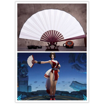 co系8寸绢布扇子双面竹扇.yl 不知火舞空白扇