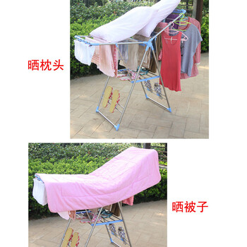 净宜居蝶形晾衣架不锈钢晒衣架落地翼型折叠简易阳台凉衣架