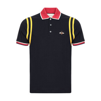 gucci 古驰 男士棉质短袖polo衫 500971 x9m37 4033 蓝色多色拼色蜜蜂