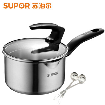 
                                        苏泊尔（SUPOR） ST18J1巧立不锈钢奶锅复底18CM多用锅燃气电磁炉通用锅具                