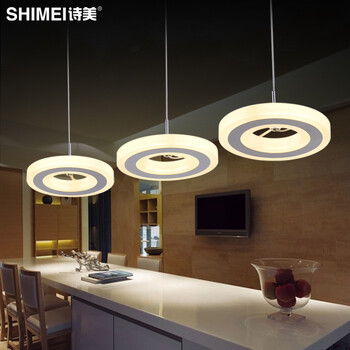 诗美 餐厅灯吊灯三头现代简约led餐厅吊灯吧台灯创意个性北欧吊灯 LED-黄光