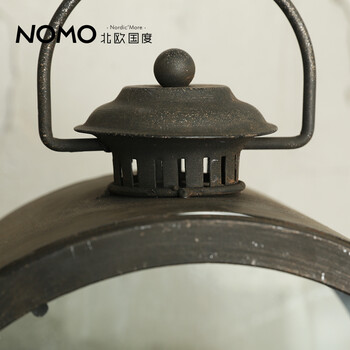 NOMO 美式乡村铁艺风灯装饰品 菲耶兰铁皮系列-复古怀旧防风烛台 大号