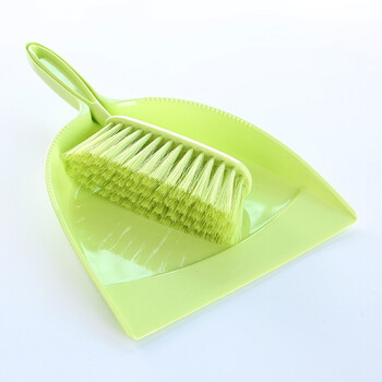 创意迷你桌面扫把簸箕套装小刷子扫帚清洁工具儿童宠物家用 绿色