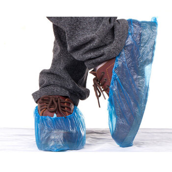 无纺布鞋套一次性塑料鞋套家用布居家透明鞋套 脚套防尘防水鞋套100只