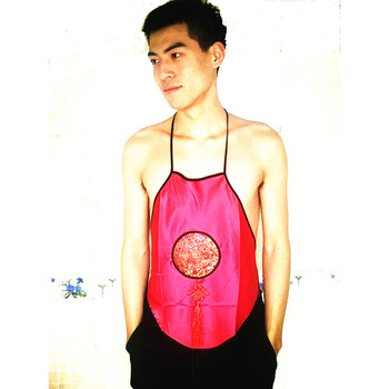 肚兜男士成人中国风2018新品男士成人绸棉肚兜大码护胃暖胃肚兜红色本