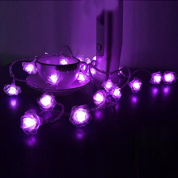 彩灯泡 led彩灯条玫瑰灯串圣诞七夕生日小彩灯装饰串灯泡 彩灯串 紫色