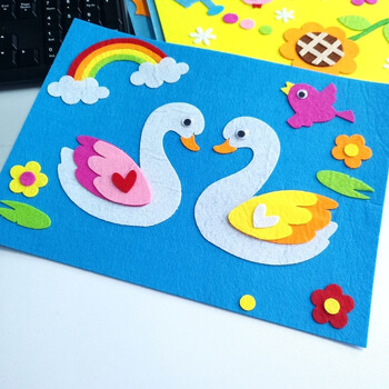 3d立体贴画圣诞节儿童手工制作diy粘贴材料包幼儿园不织布幼儿园环创