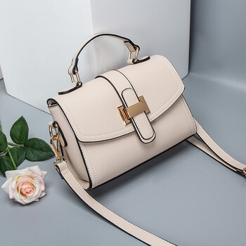 秋冬季手提包小包包女2018潮韩版少女时尚简约单肩斜挎包 浅杏色