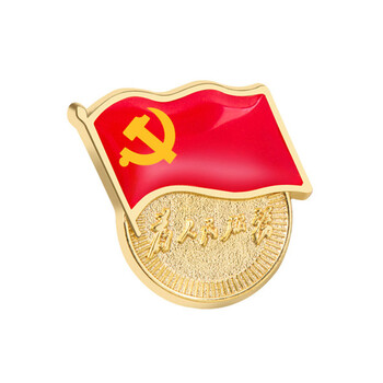 金辉腾 标准款党徽 为人民服务党徽胸章安全别针 蝴蝶扣 磁铁扣 镀金