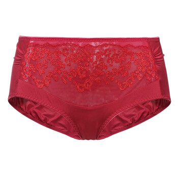 爱慕金色随想网眼刺绣花边低腰平角女士内裤am23fh1 酒红色 165