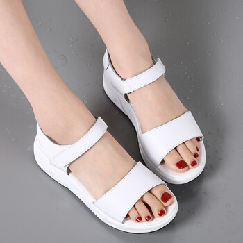 2018夏季新款平底白色凉鞋女平跟韩版舒适学生厚底女鞋 白色 默认40