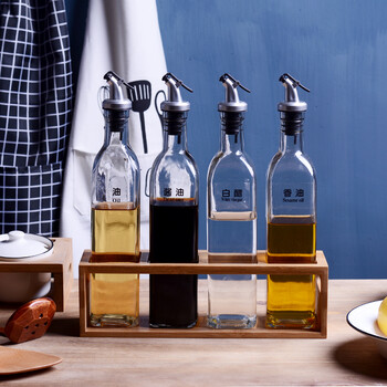 家柏饰(corated)厨房家用玻璃液体调味醋瓶酱油香油瓶套装组合透明