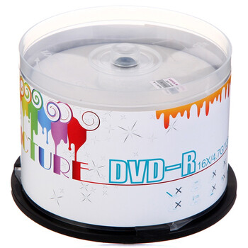 紫光DVD-R 盘面可打印/空白光盘/刻录盘 炫彩可打印系列 16速4.7G 桶装50片
