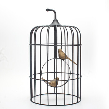 现代新中式创意鸟笼摆件家居软装饰品客厅书房玄关桌面装饰摆设 a款