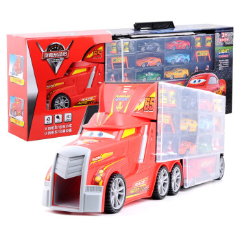 MINI AUTO儿童玩具仿真汽车模型货柜车汽车总动员赛车小汽车玩具男孩礼物 红色货柜收纳车