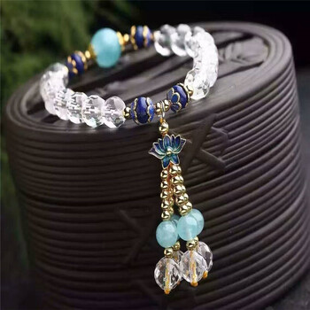 天然水晶手链白水晶黄水晶全晶体男女款单圈手链情侣款饰品 款式一8mm