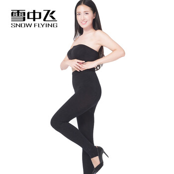 雪中飞 超柔黄金甲加绒打底裤 女秋冬保暖一体裤 凤彩虎纹超柔 均码